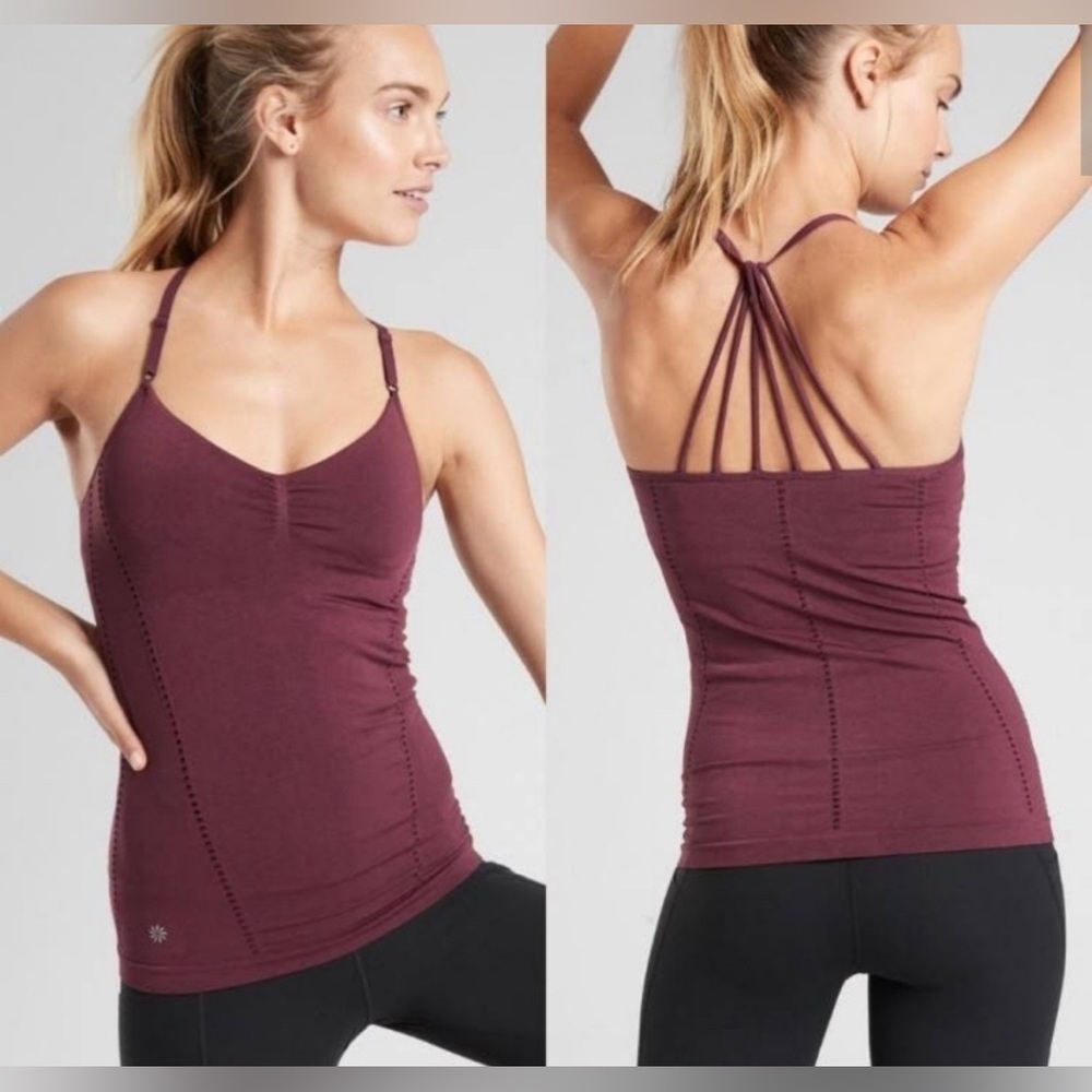 Athleta Allegro Support Tank Top Strappy Back Compression Stretch Size M